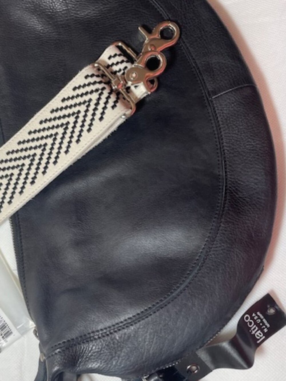 Latico Leathers Callie Sling Crossbody Bag –Black New with the Bowie Strap Only